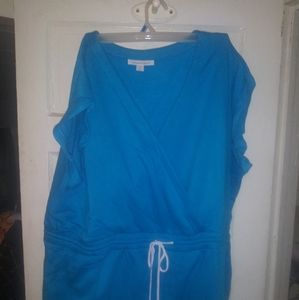 Plus size 30/32 blue one piece jump suit NWOT